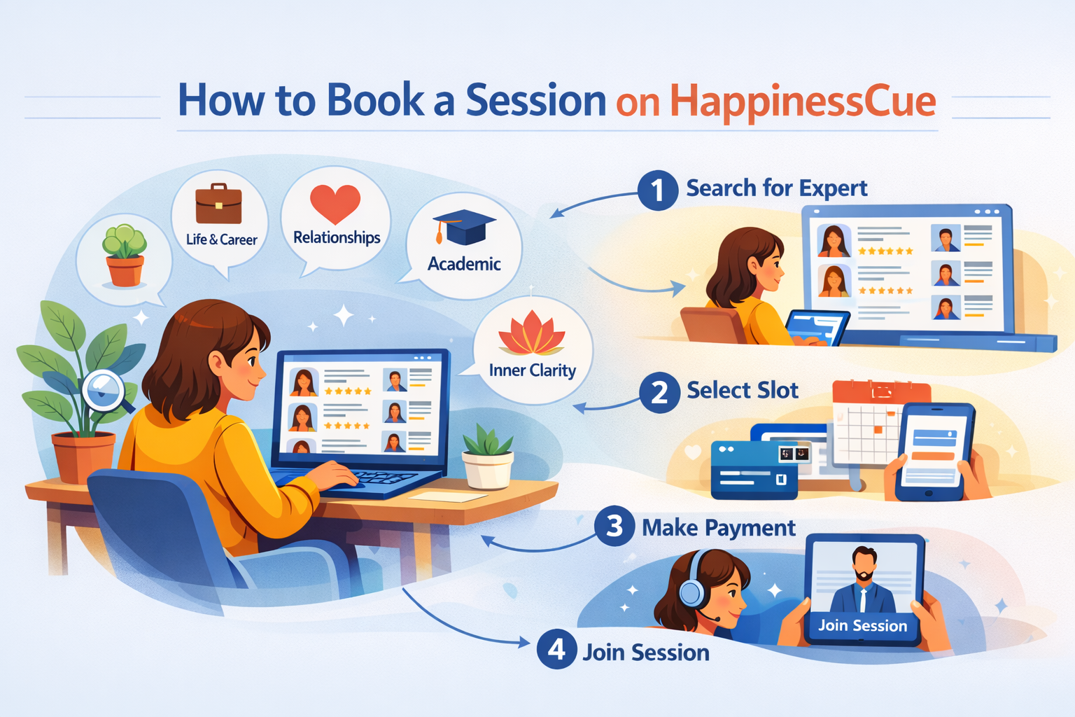 How to Book a Session on HappinessCue