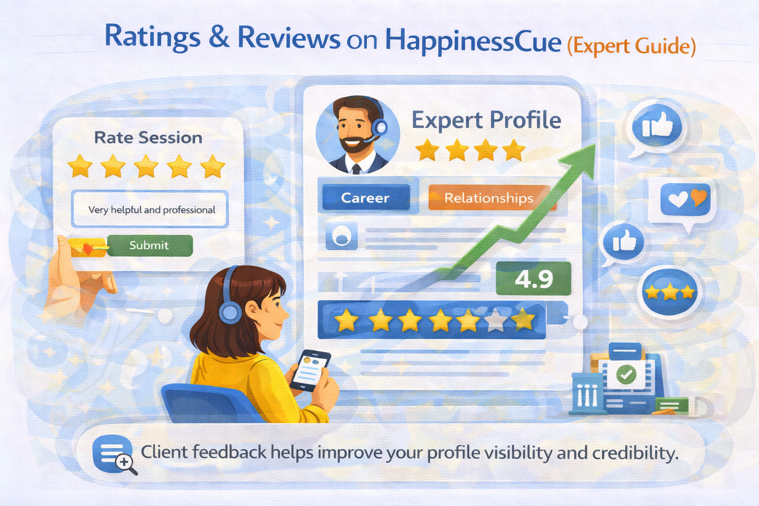 Ratings & Reviews on HappinessCue (Expert Guide)